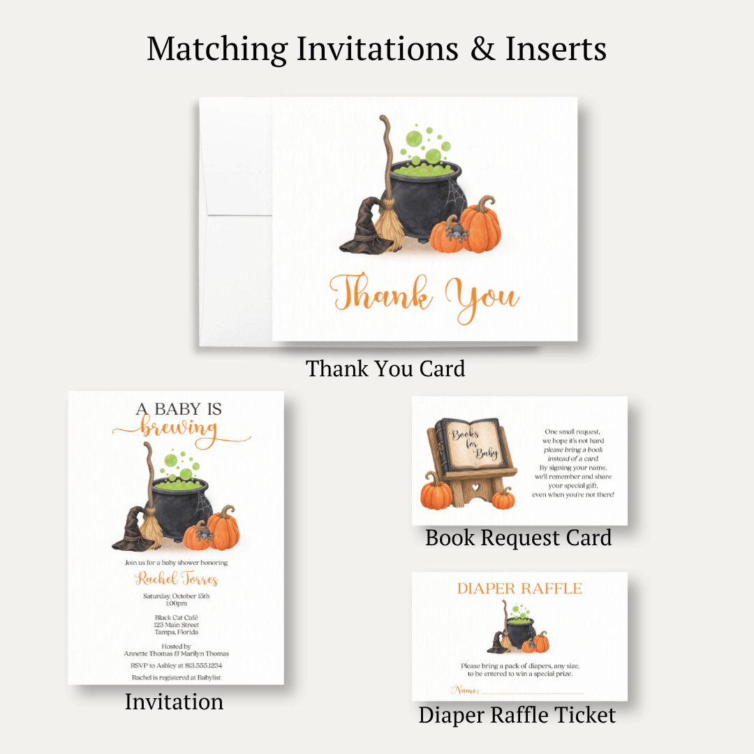 A Baby is Brewing Cauldron Baby Shower Thank You Card