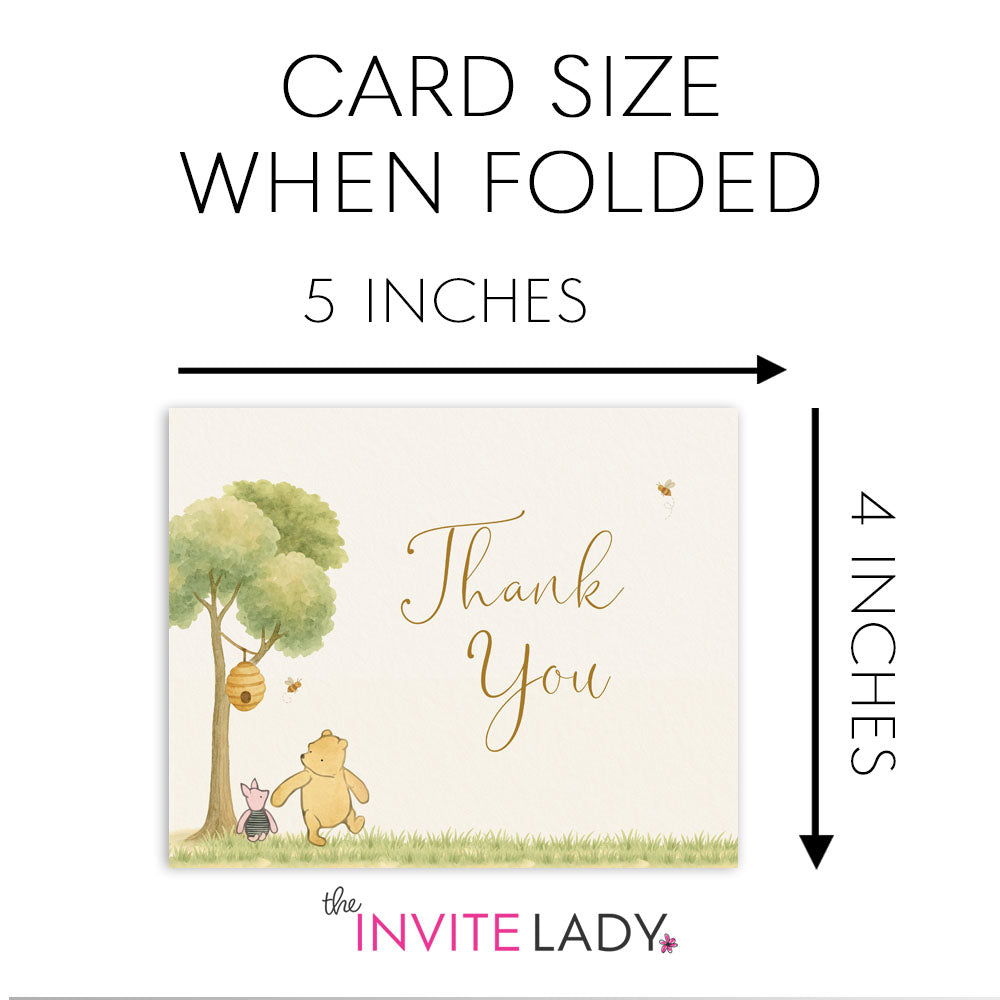 Winnie the Pooh Baby Shower Thank You Card