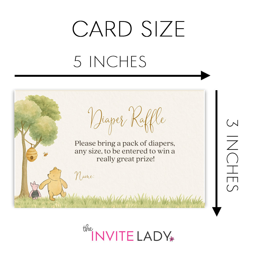 Winnie the Pooh Diaper Raffle Ticket