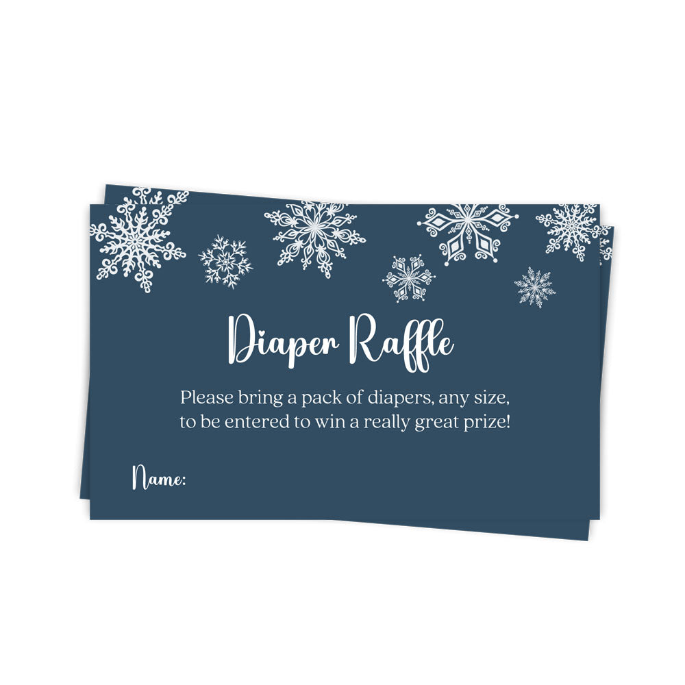 Winter Wonderland Pink or Blue Baby Shower Diaper Raffle Ticket