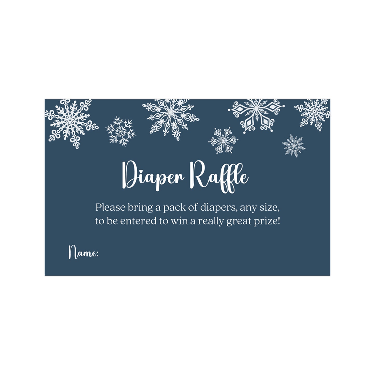 Winter Wonderland Pink or Blue Baby Shower Diaper Raffle Ticket