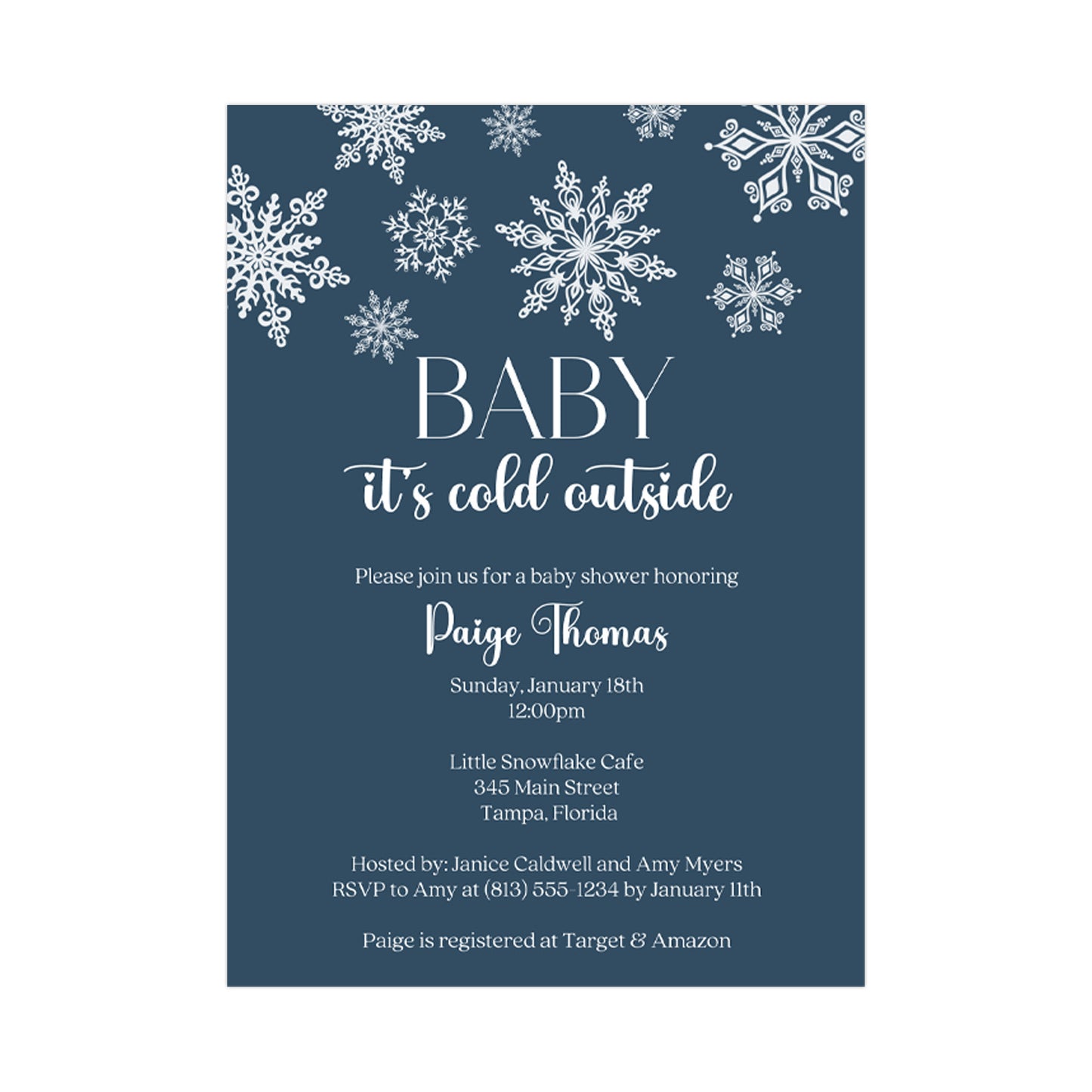 Winter Wonderland Baby Shower Invitation