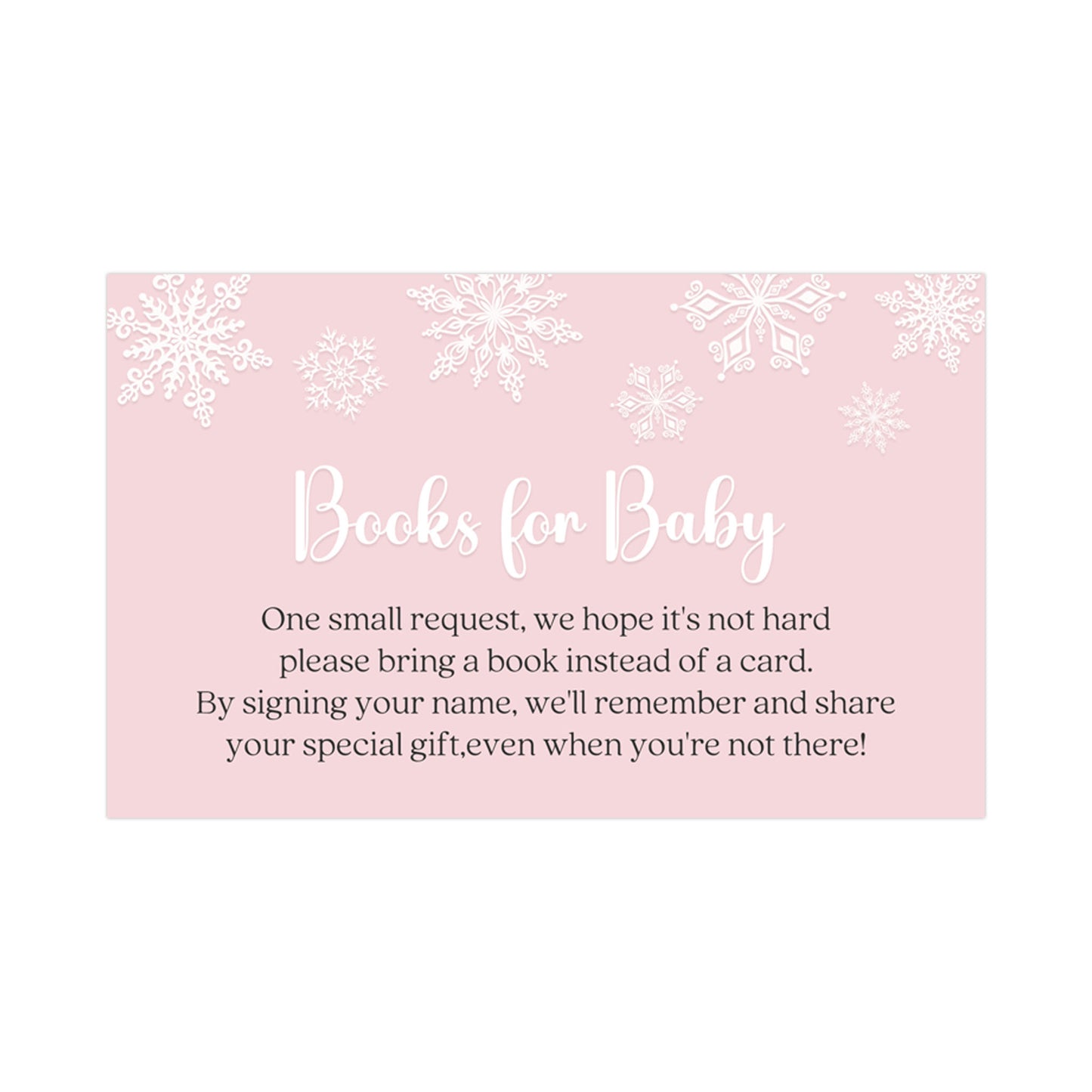 Winter Wonderland Pink or Blue Baby Shower Book Insert