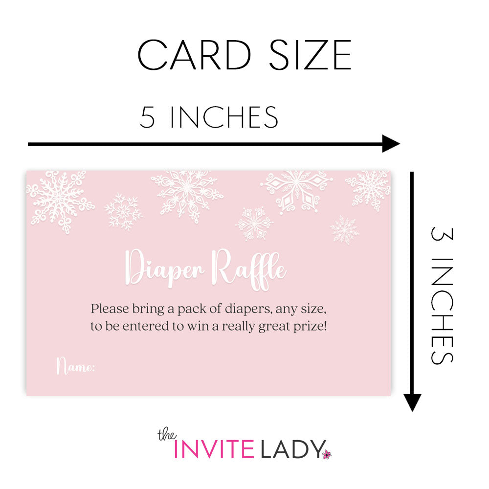 Winter Wonderland Pink or Blue Baby Shower Diaper Raffle Ticket
