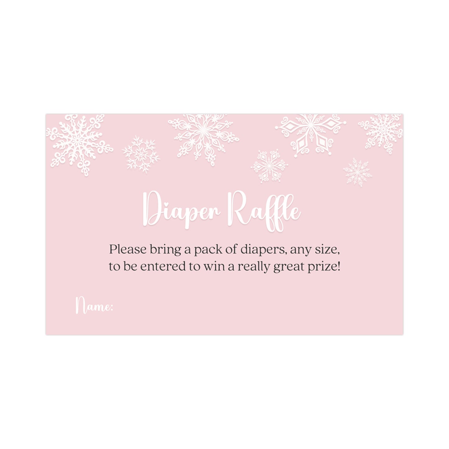 Winter Wonderland Pink or Blue Baby Shower Diaper Raffle Ticket
