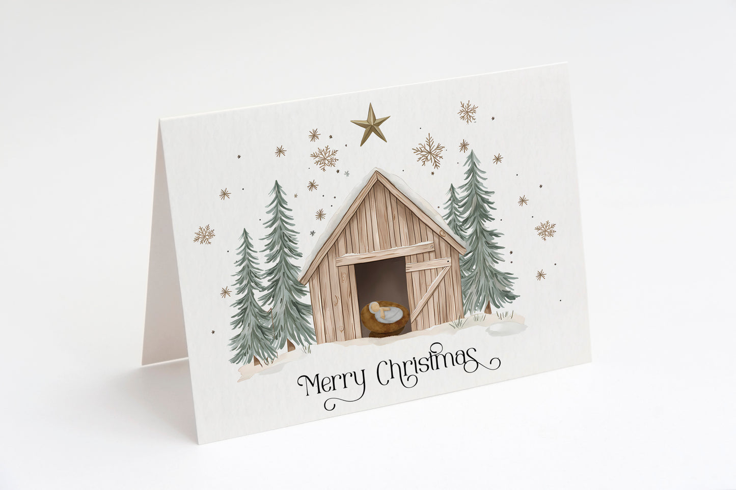 Let Us Adore Him Christmas Card