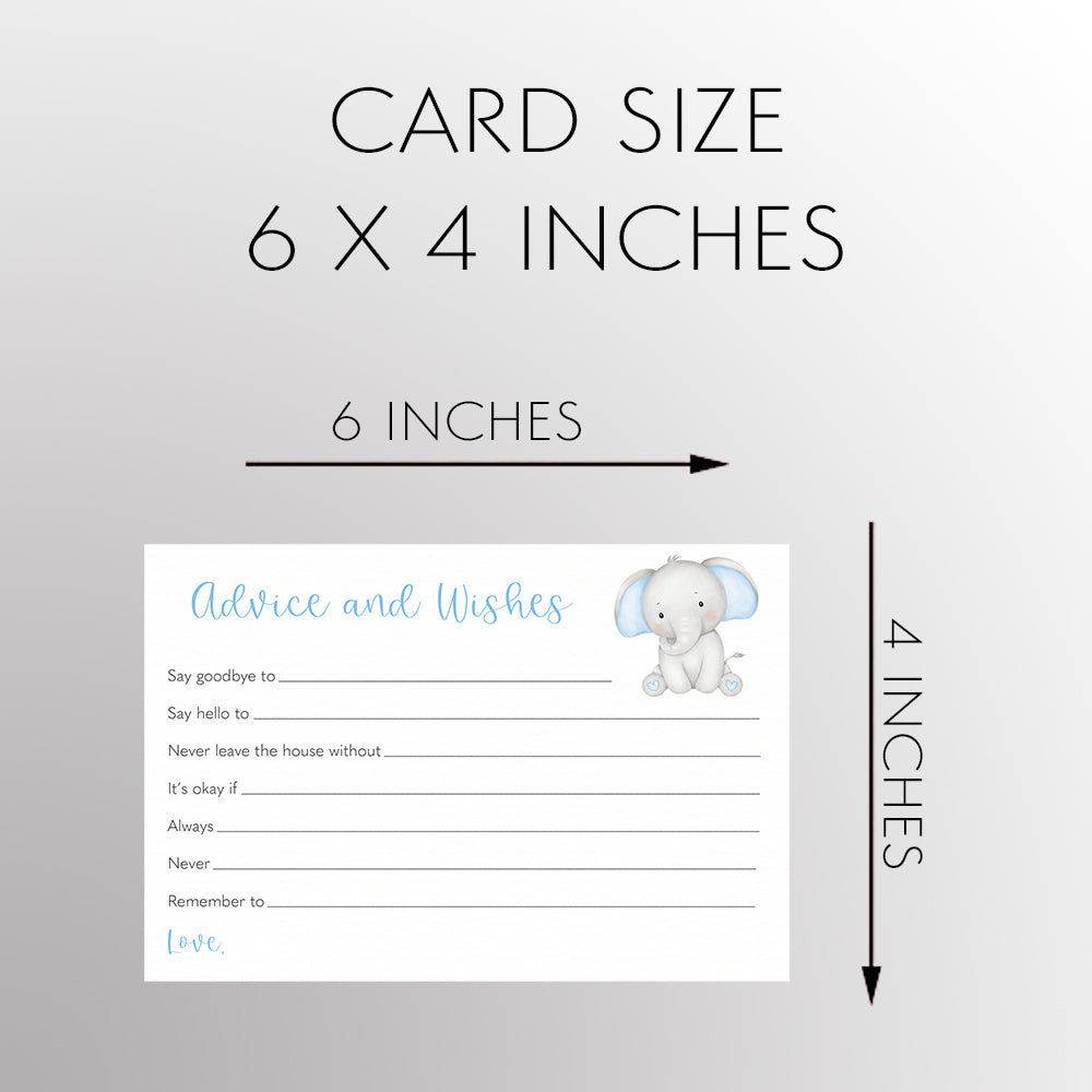 Watercolor Elephant Baby Shower Advice Card