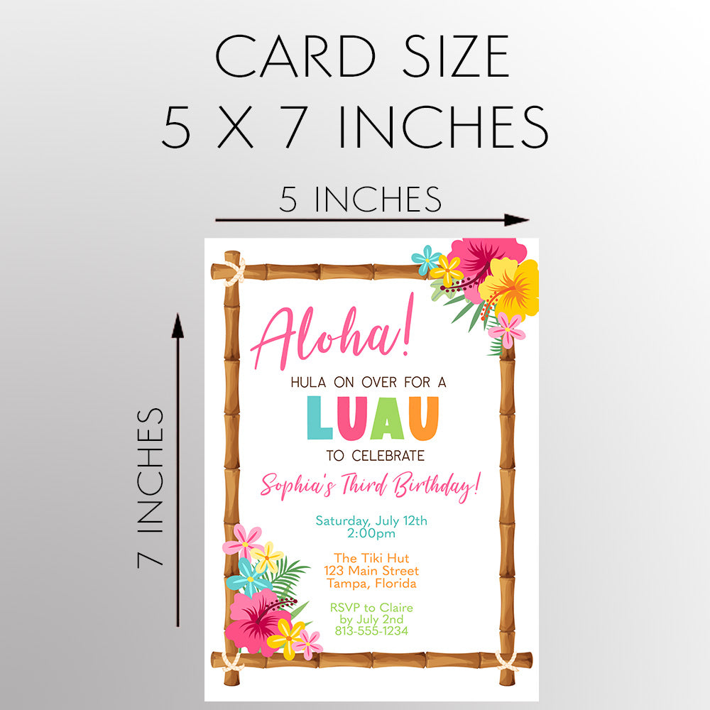 Luau Birthday Party Invitation