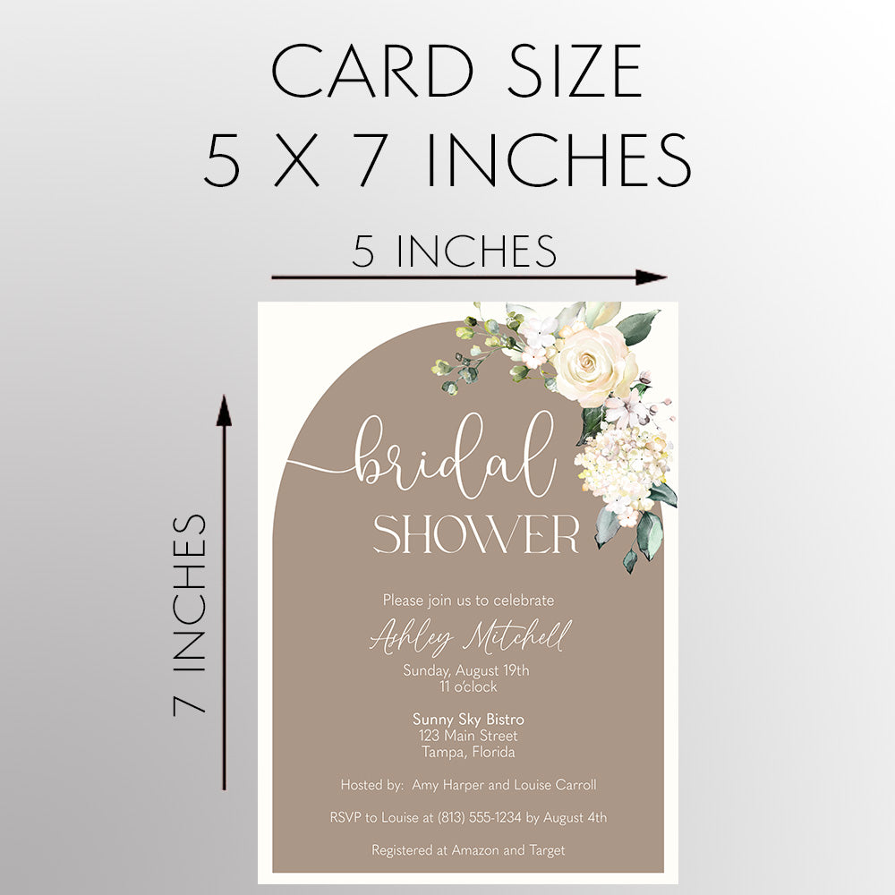 Boho Arch Bridal Shower Invitation