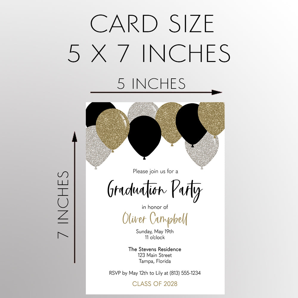 Balloon Graduation Invitation