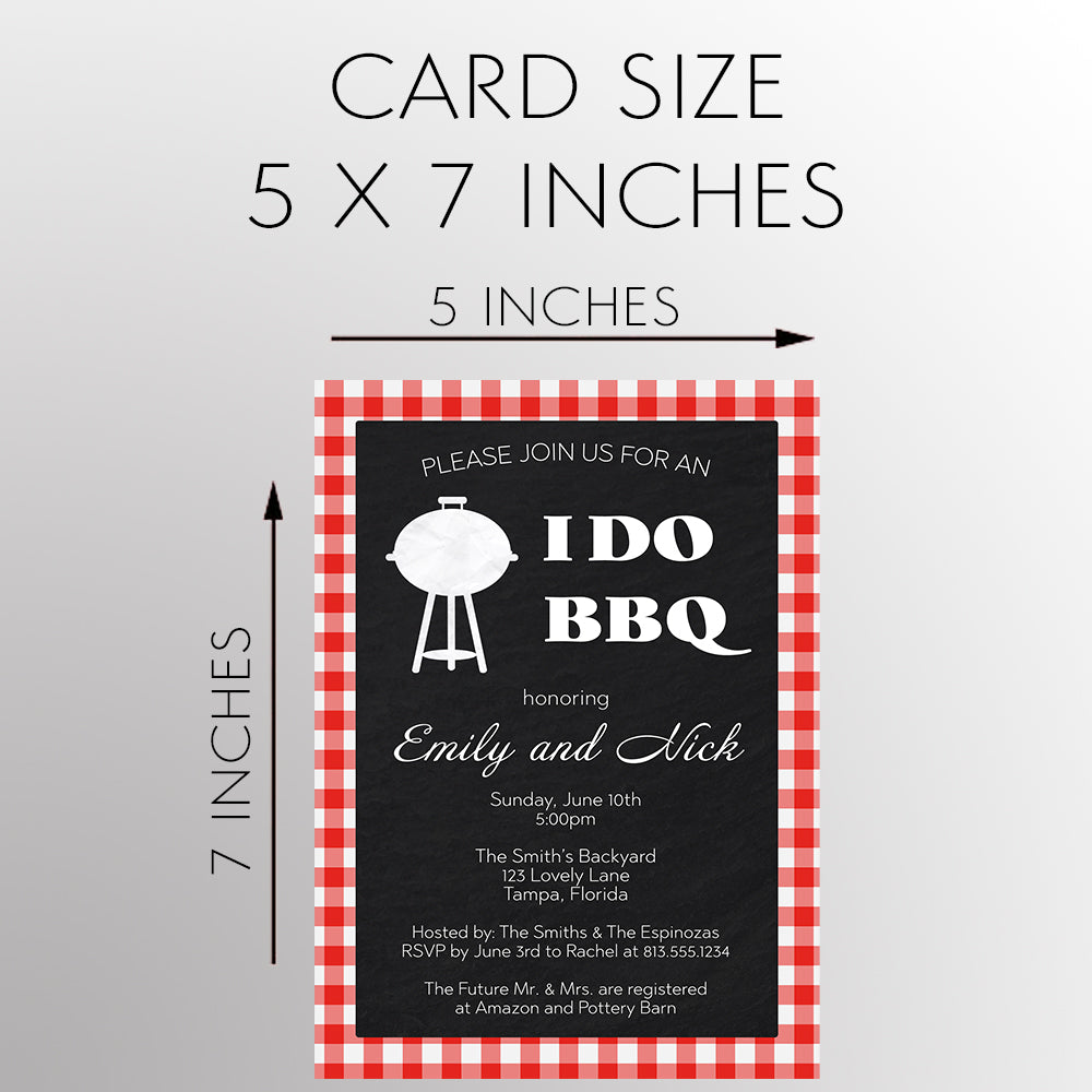 Say I Do BBQ Gingham Couples Shower Invitation