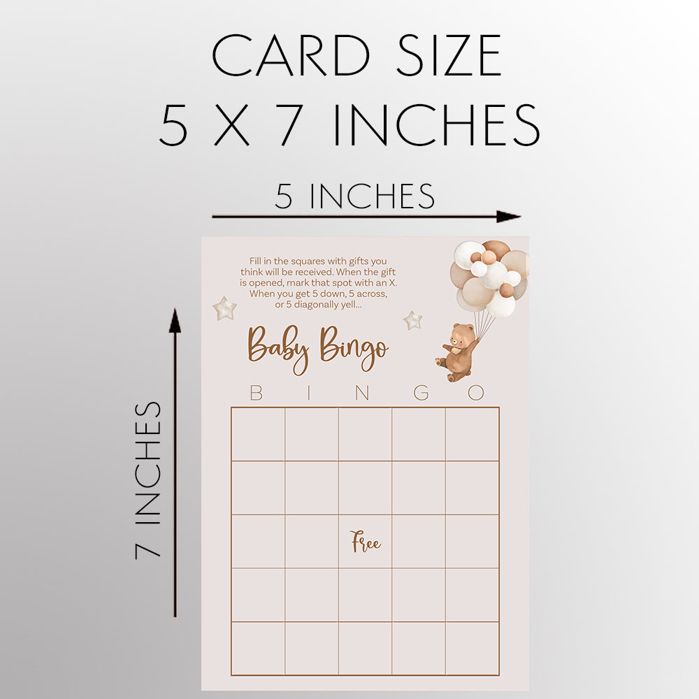 Bearly Wait Baby Shower Bingo Card