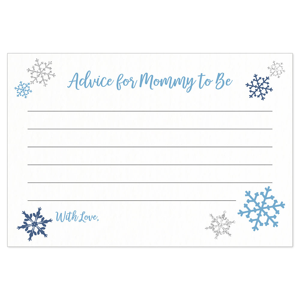 Little Snowflake Baby Shower Advice Card