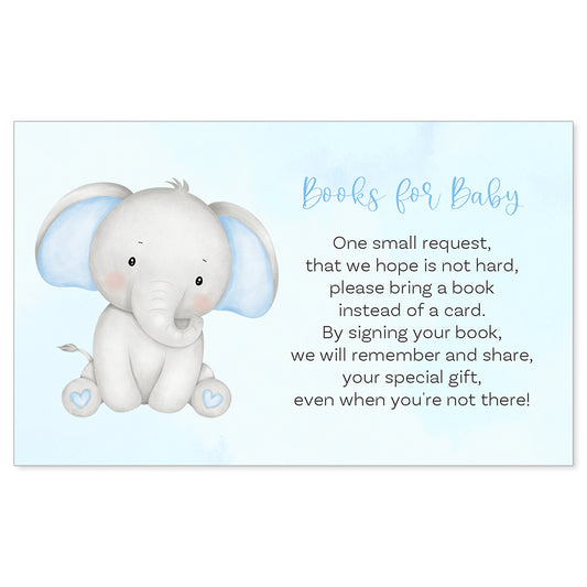 Watercolor Elephant Baby Shower Book Insert Card