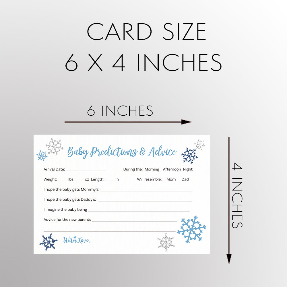 Little Snowflake Baby Shower Predictions Card