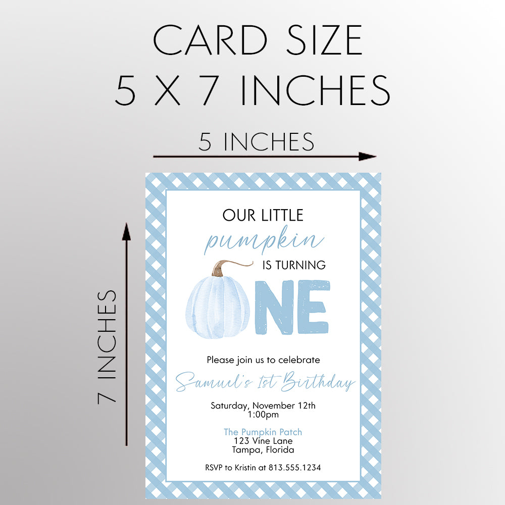 Little Pumpkin First Birthday Party Invitation