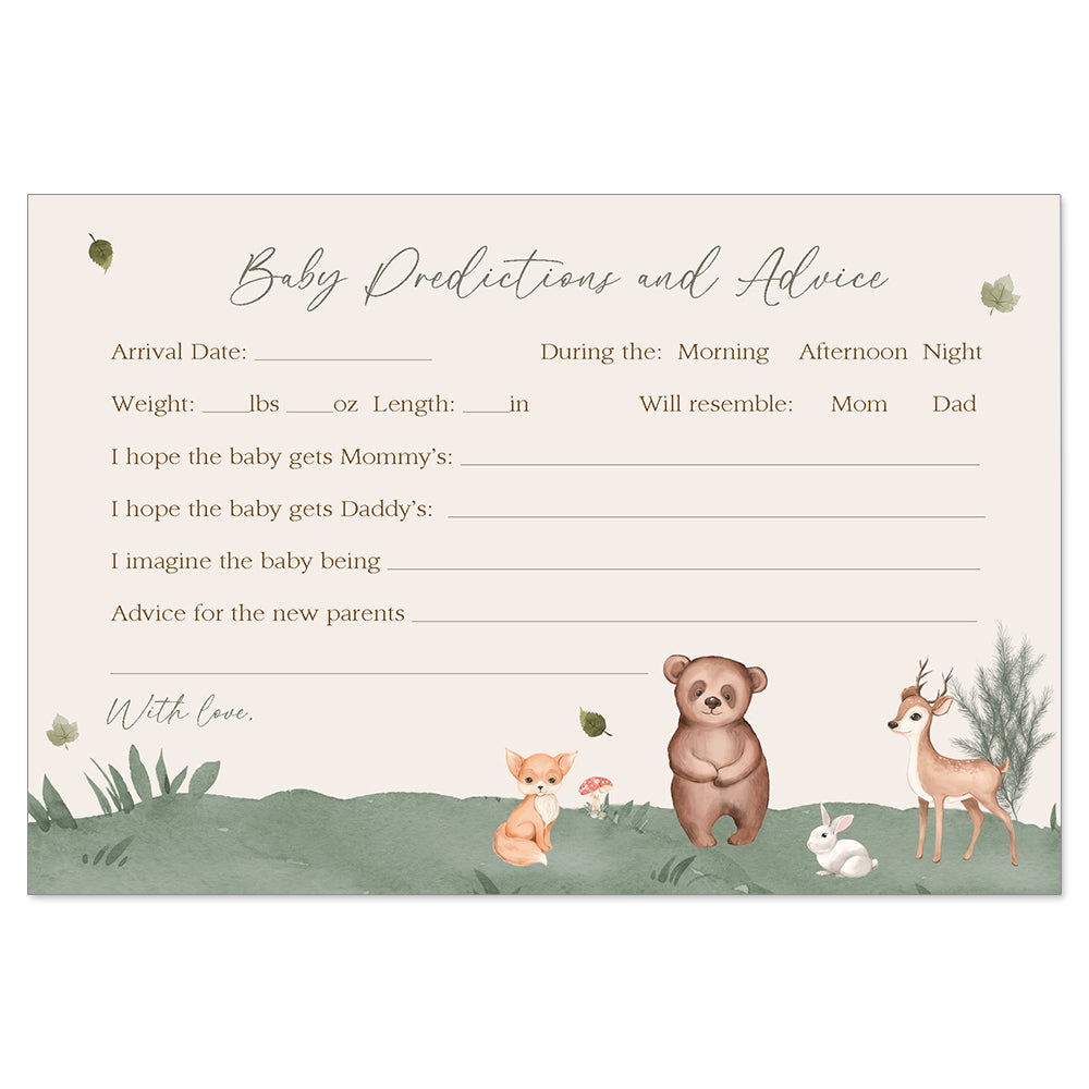Boho Woodland Predictions and Advice Card