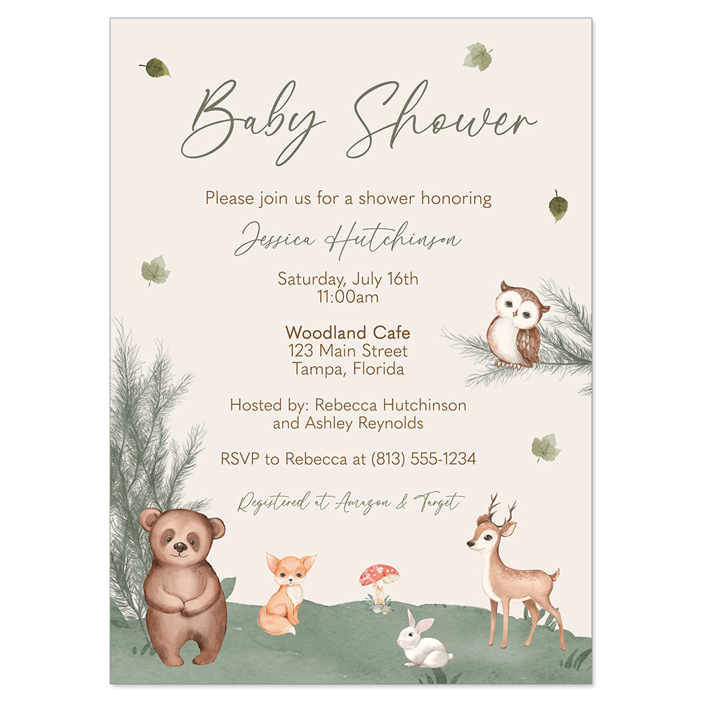 Boho Woodland Baby Shower Invitation – The Invite Lady