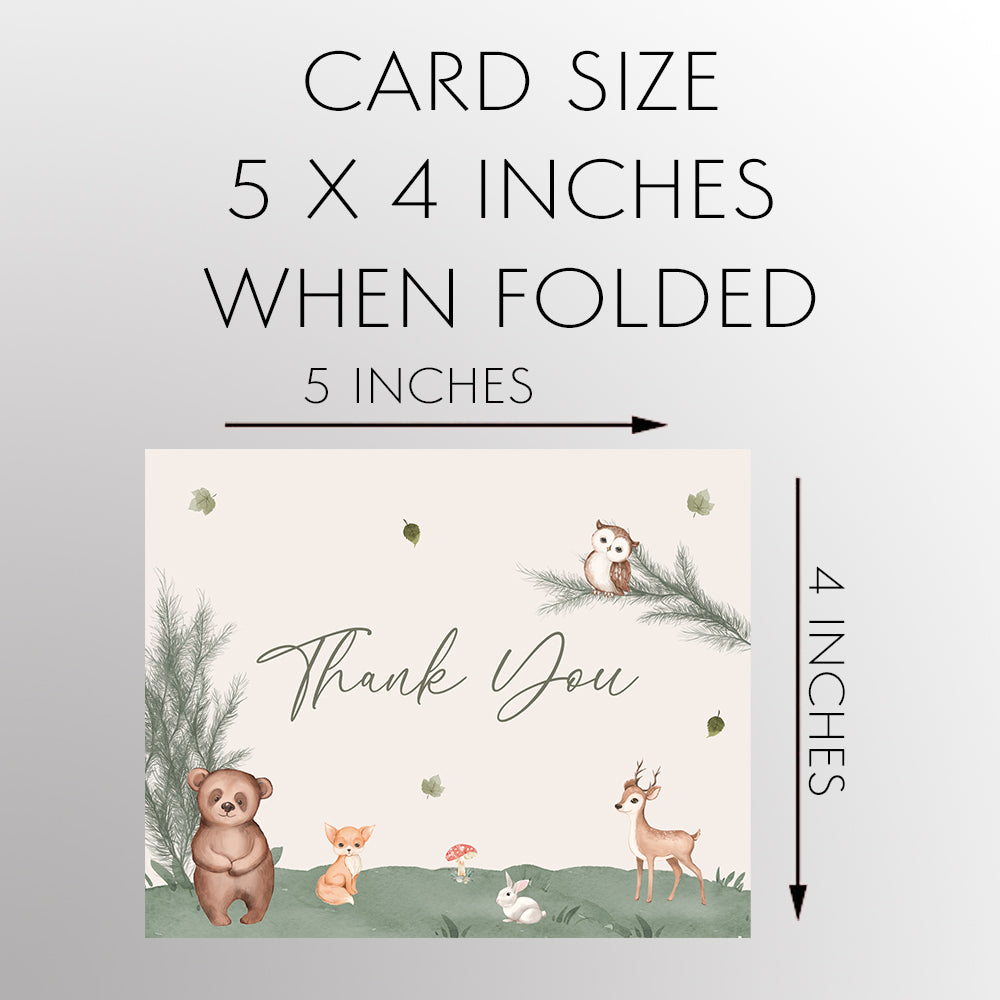 Boho Woodland Baby Shower Thank You Card