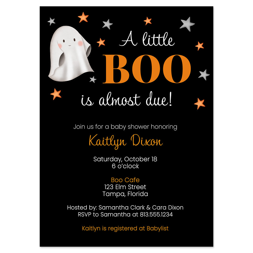 A Little Boo Halloween Baby Shower Invitation