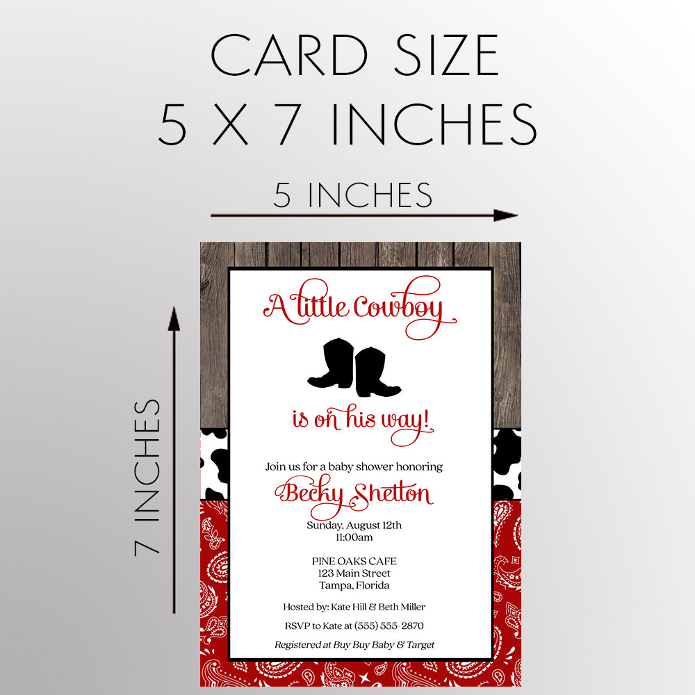 Boots and Bandanas Baby Shower Invitation