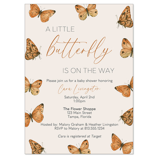 Little Butterfly Baby Shower Invitation