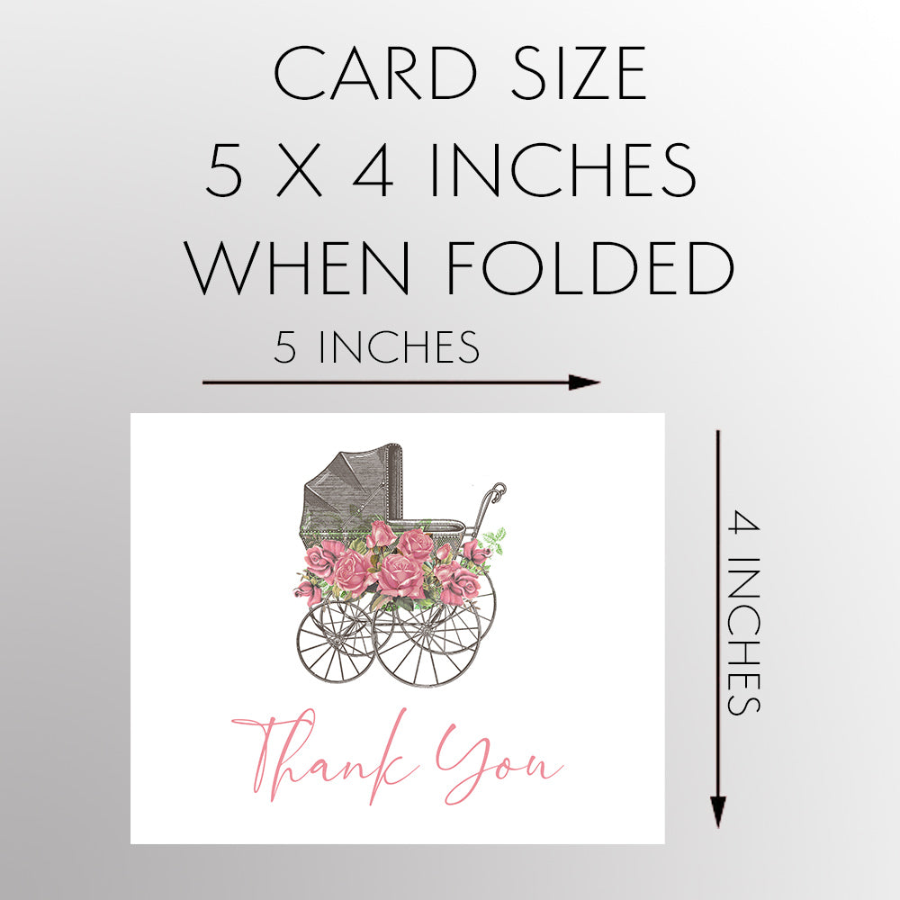 Vintage Carriage Baby Shower Thank You Card