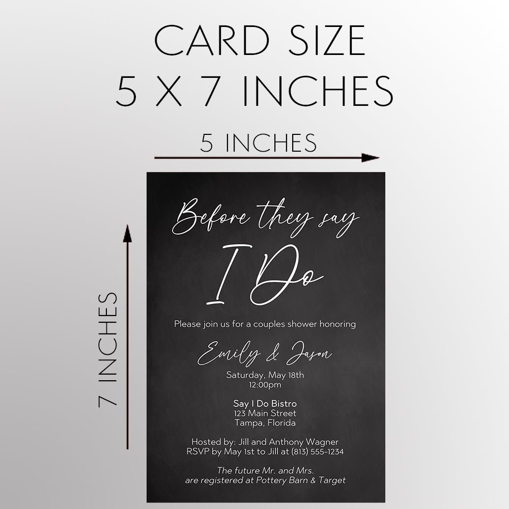 Chalk It Up to Love Couples Shower Invitation