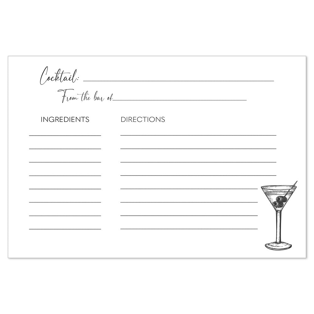 Cocktail Recipe Card