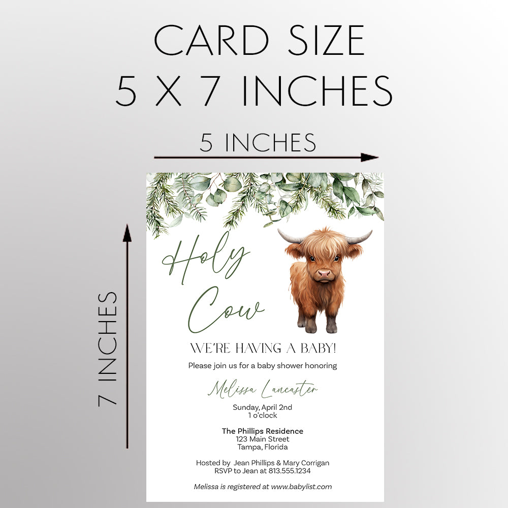 Highland Cow Baby Shower Invitation