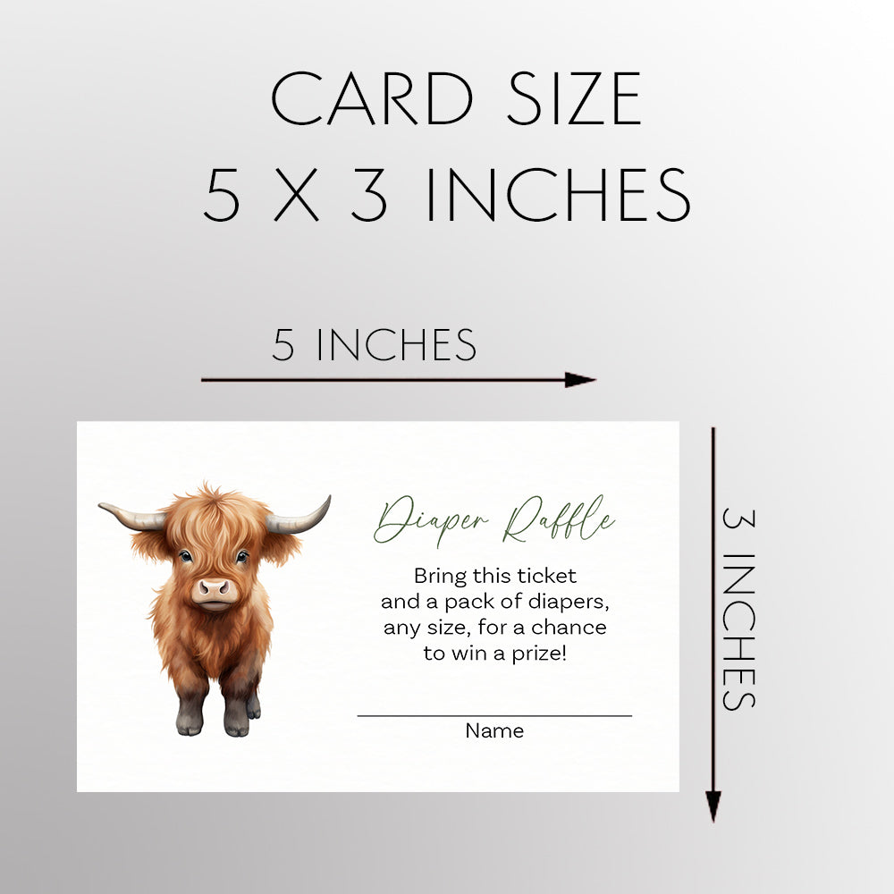 Highland Cow Diaper Raffle Ticket