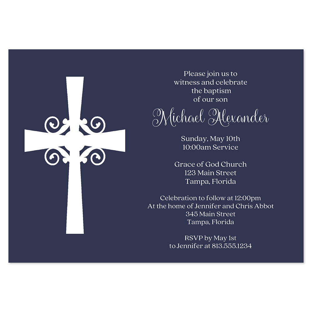 Simple Cross Silhoutte Invitation