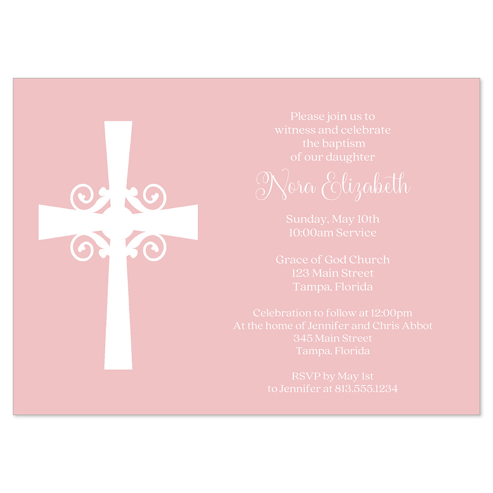 Simple Cross Silhoutte Invitation