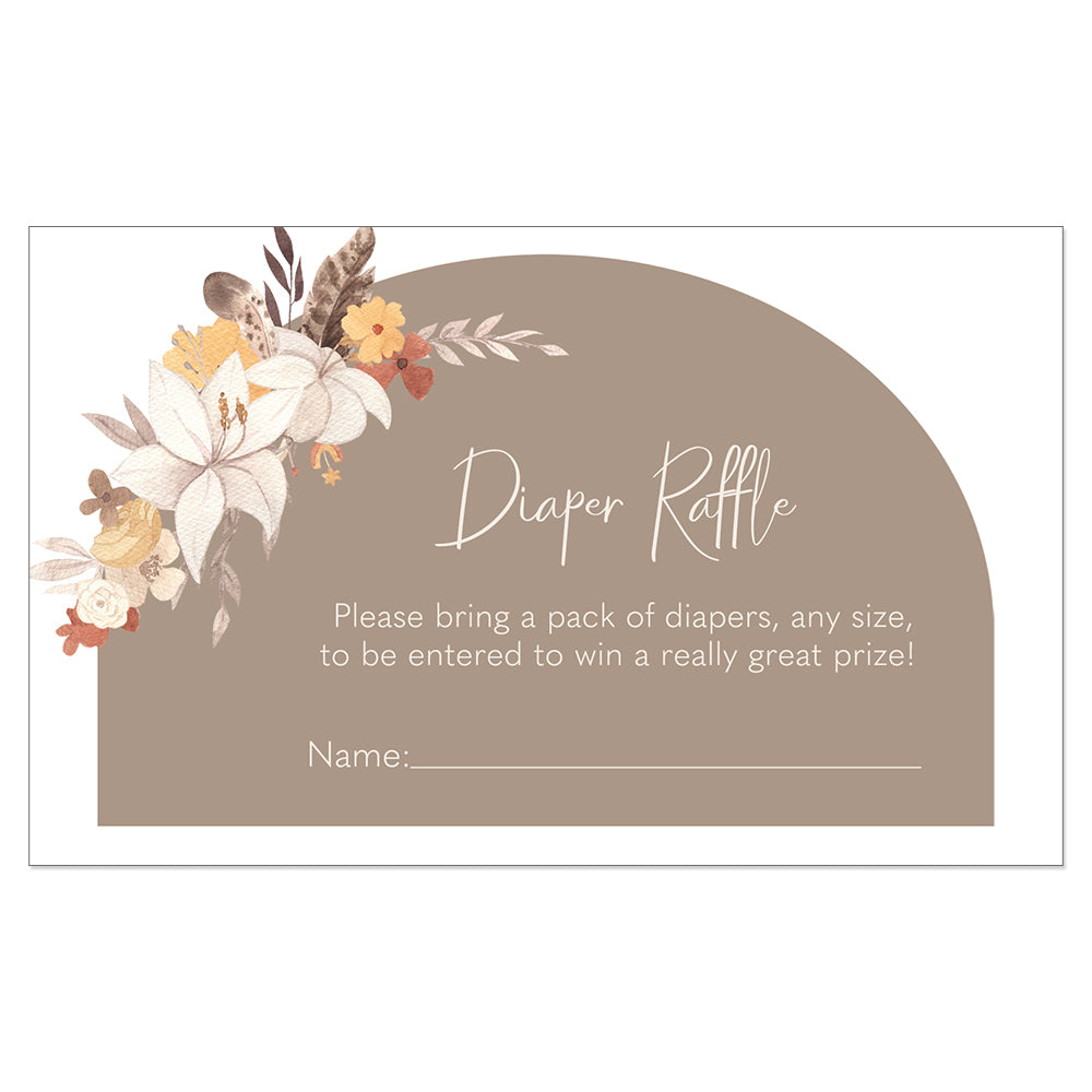 Boho Arch Diaper Raffle Ticket