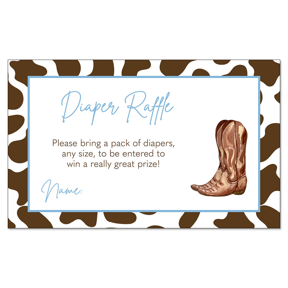 Cowboy Baby Shower Diaper Raffle Ticket