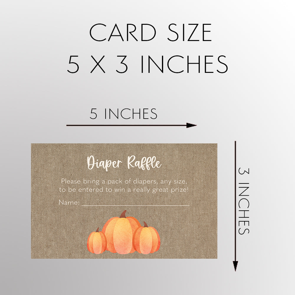 Burlap Pumpkin Diaper Raffle Ticket