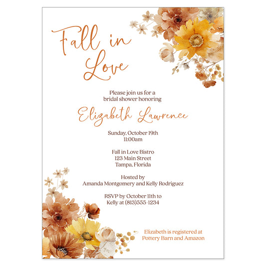 Fall in Love Bridal Shower Invitation