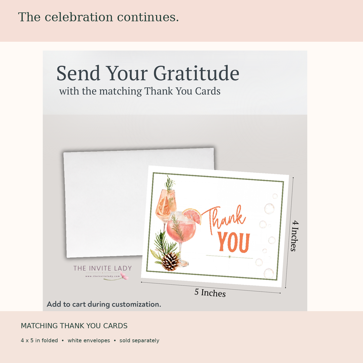 Original coordinating Fizzy and Bright folded thank you card artwork from listing kit