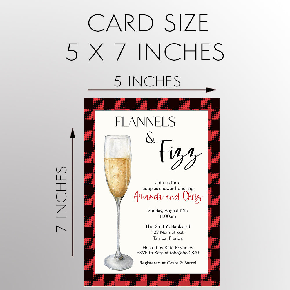 Flannels and Fizz Couples Shower Invitation