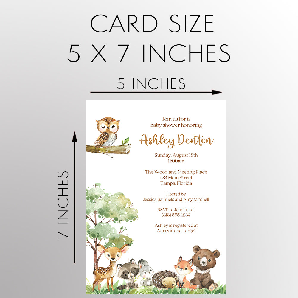 Forest Friends Baby Shower Invitation
