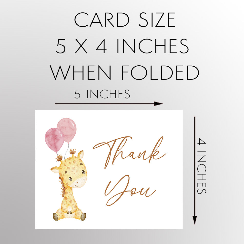 Watercolor Giraffe Thank You Card