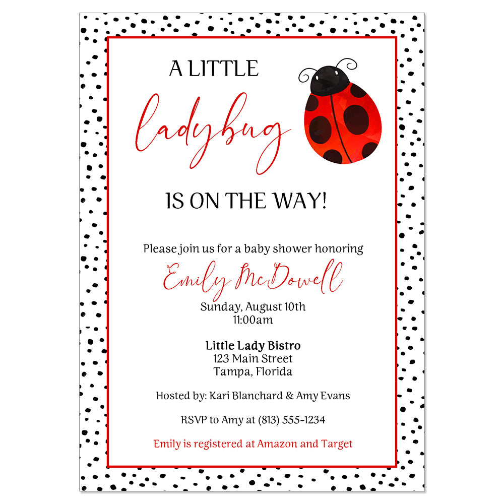 Ladybug Baby Shower Invitation