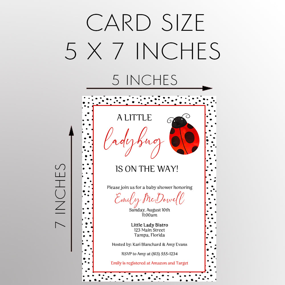 Ladybug Baby Shower Invitation