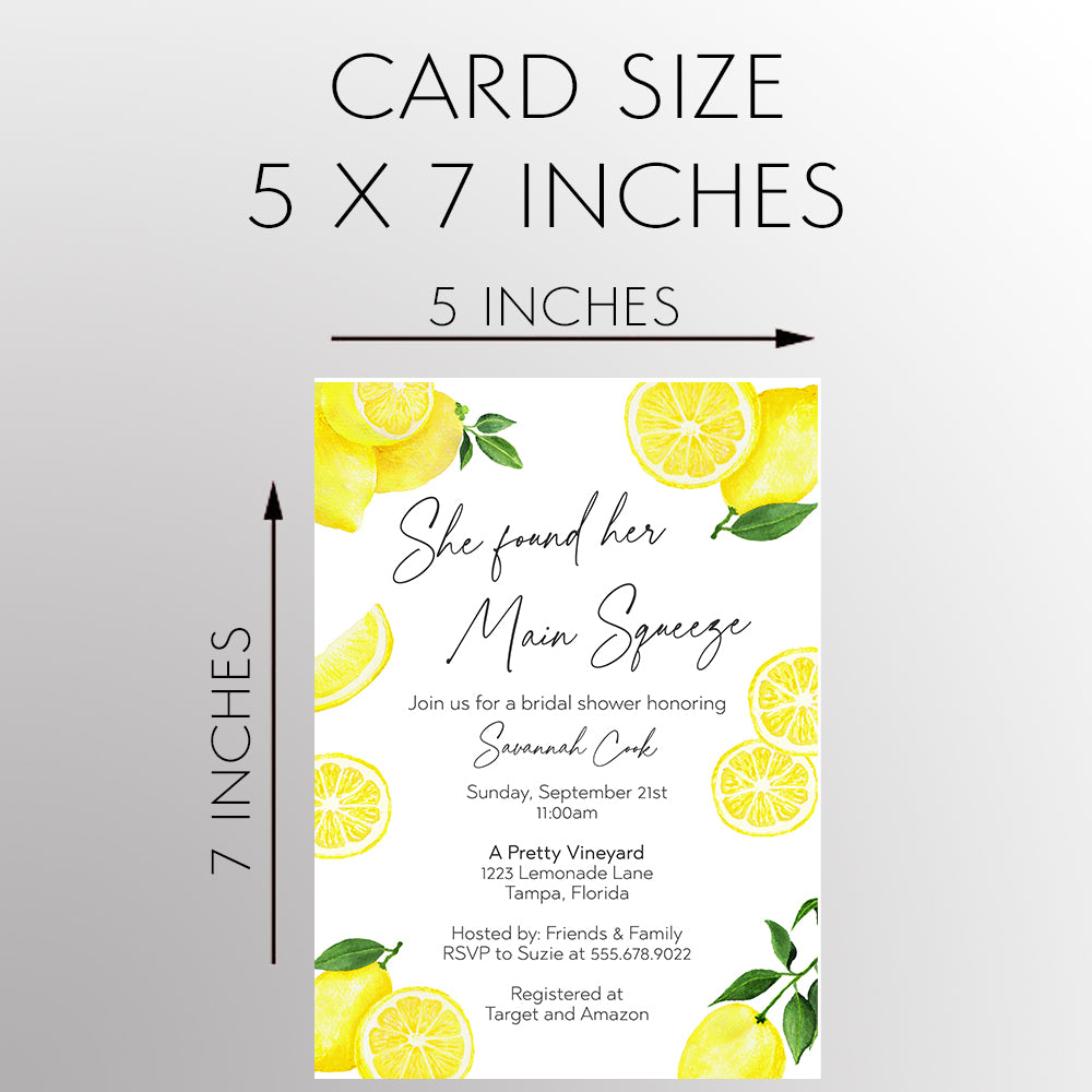 Lemon Bridal Shower Invitation