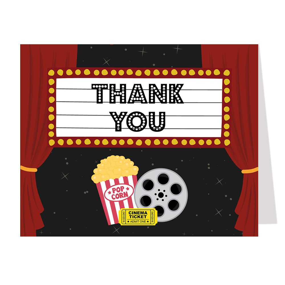 Lights Camera Action Movie Thank You Card