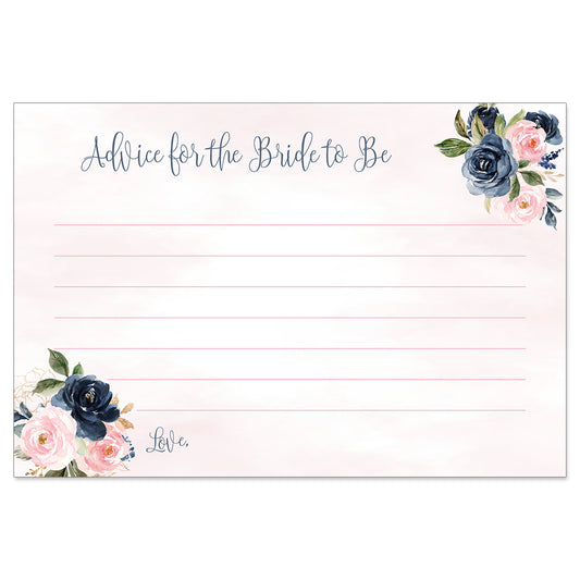 Navy and Blush Advice for Bride Card