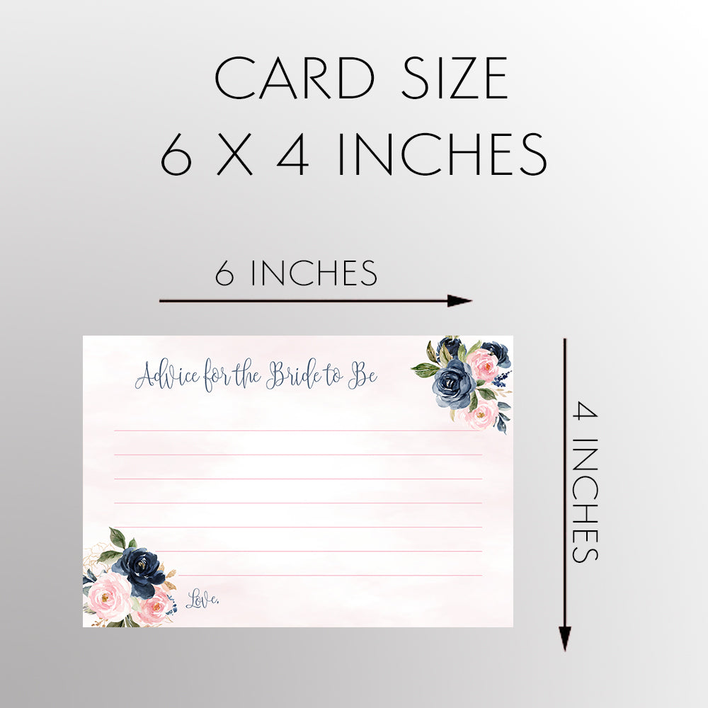 Navy and Blush Advice for Bride Card