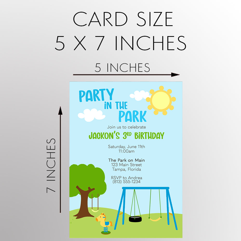 Party in the Park Birthday Party Invitation