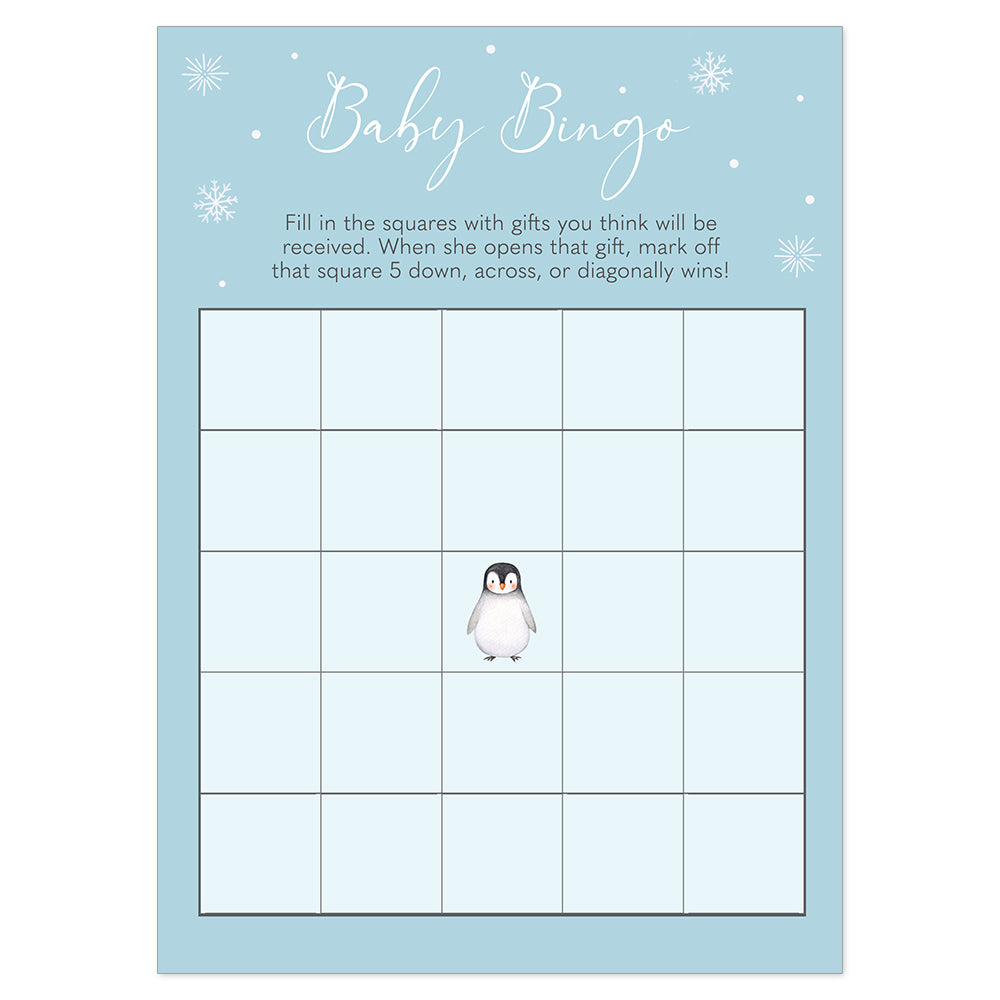 Baby Penguin Baby Shower Bingo