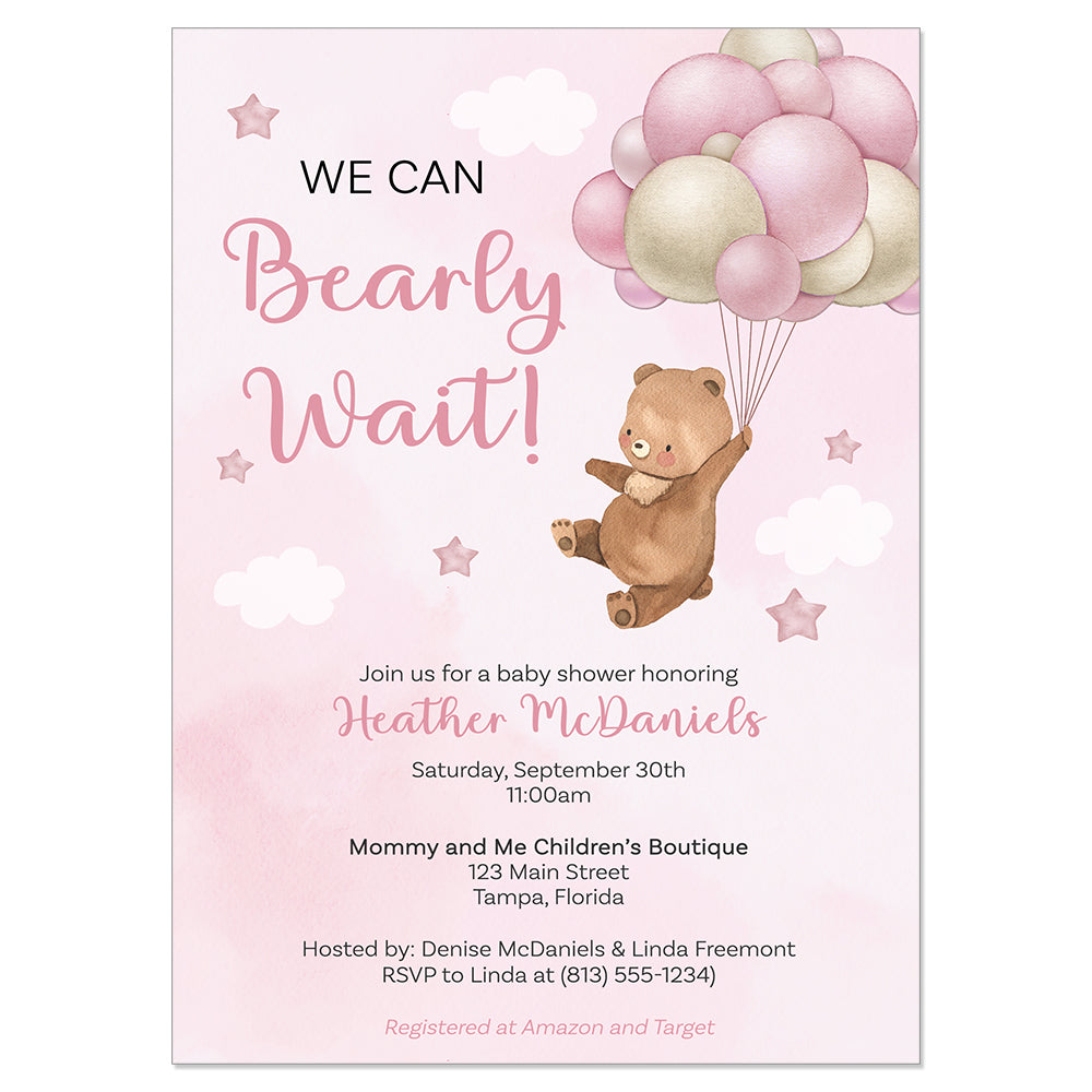 Bearly Wait Baby Shower Invitations